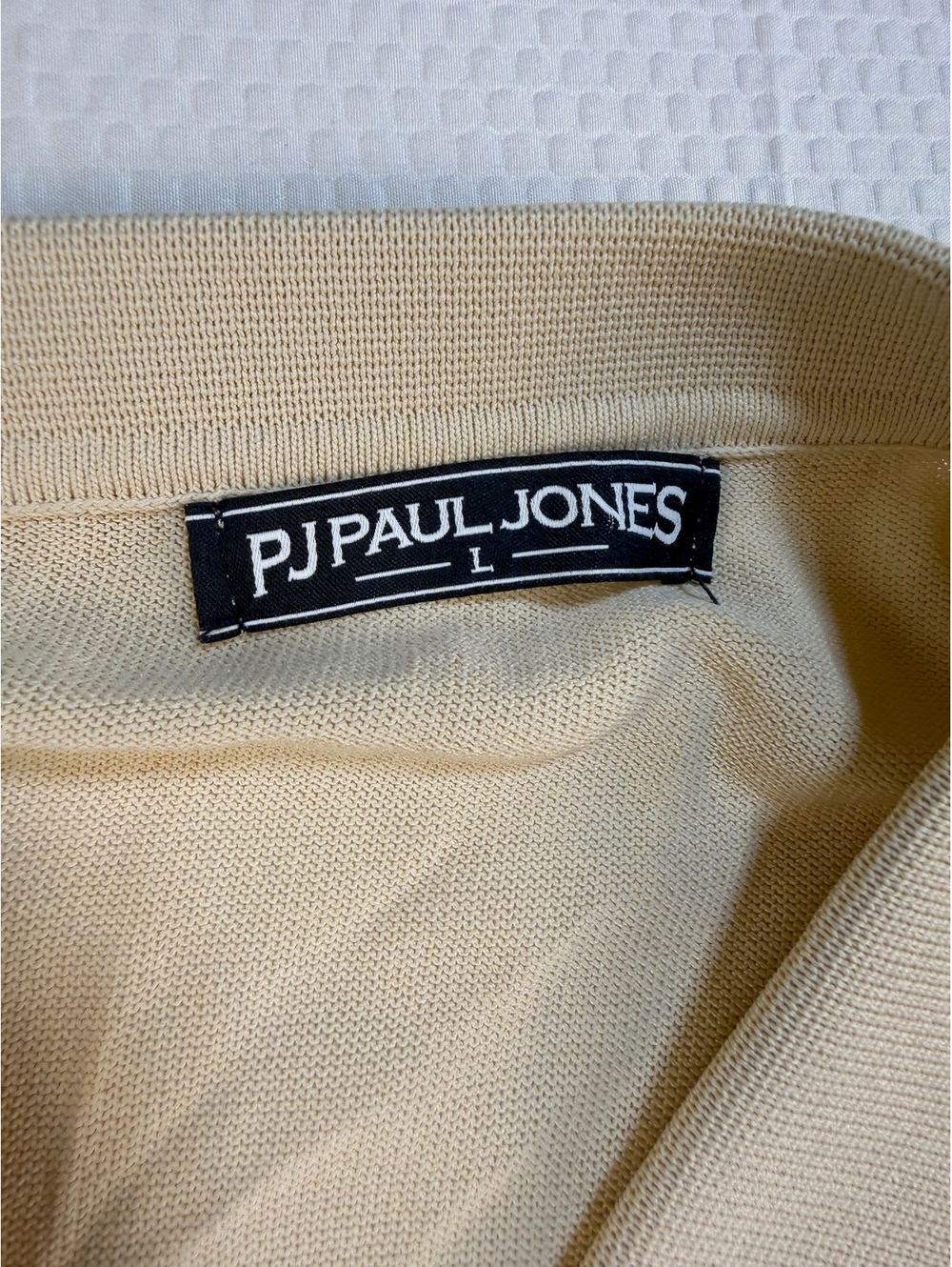 PJ Paul Jones Men’s L Striped Knit Polo Shirt Button Front Retro 70s Mod - Picture 3 of 8